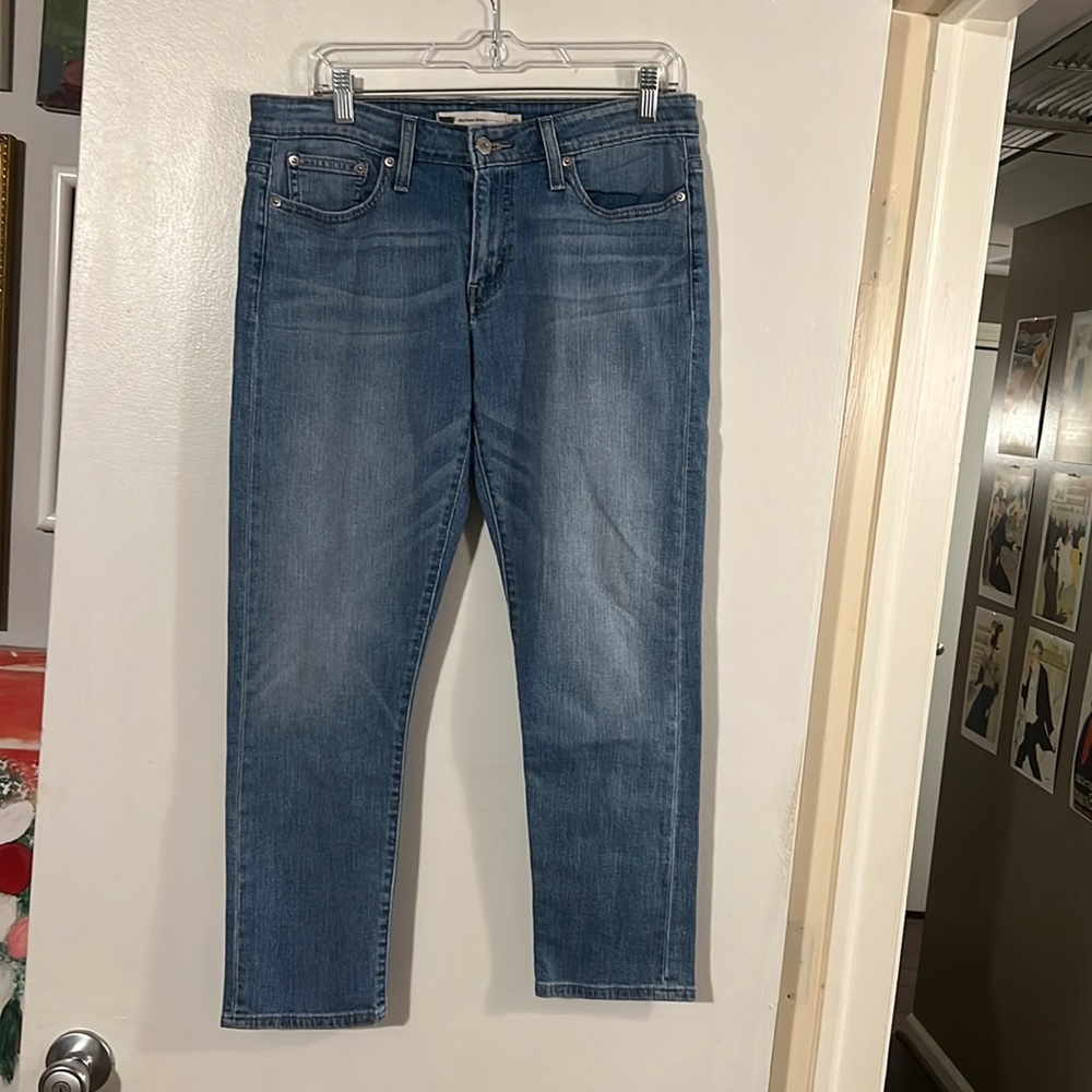 Levi’s boyfriend skinny blue denim jeans